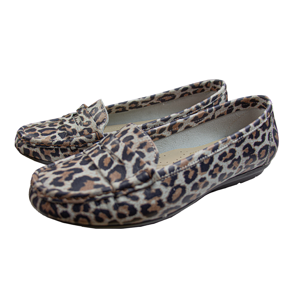 MOCASIN CHATO PRINTS ANIMAL PRINT CREMA