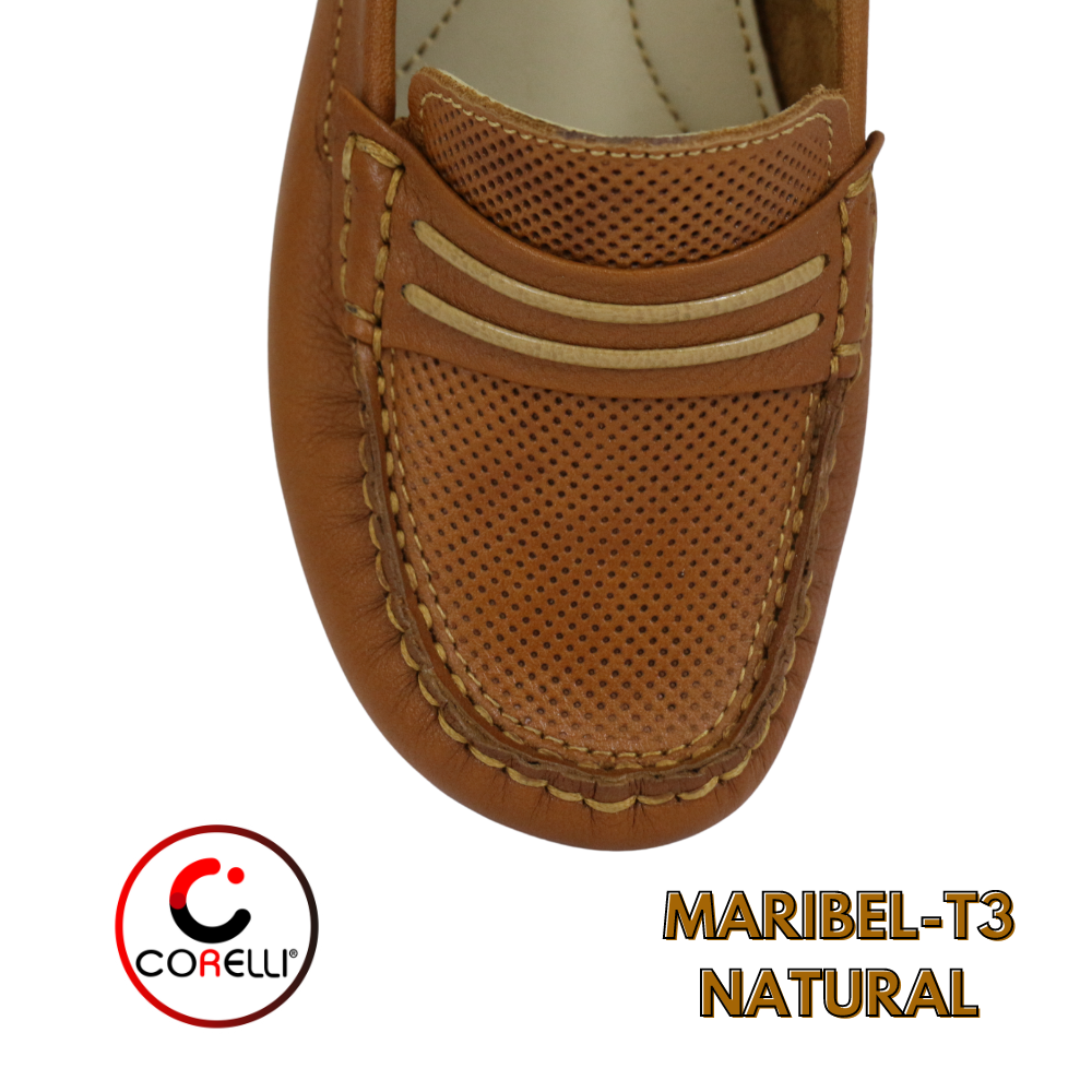 MOCASIN TACO CUÑA MARIBEL-T3 NATURAL