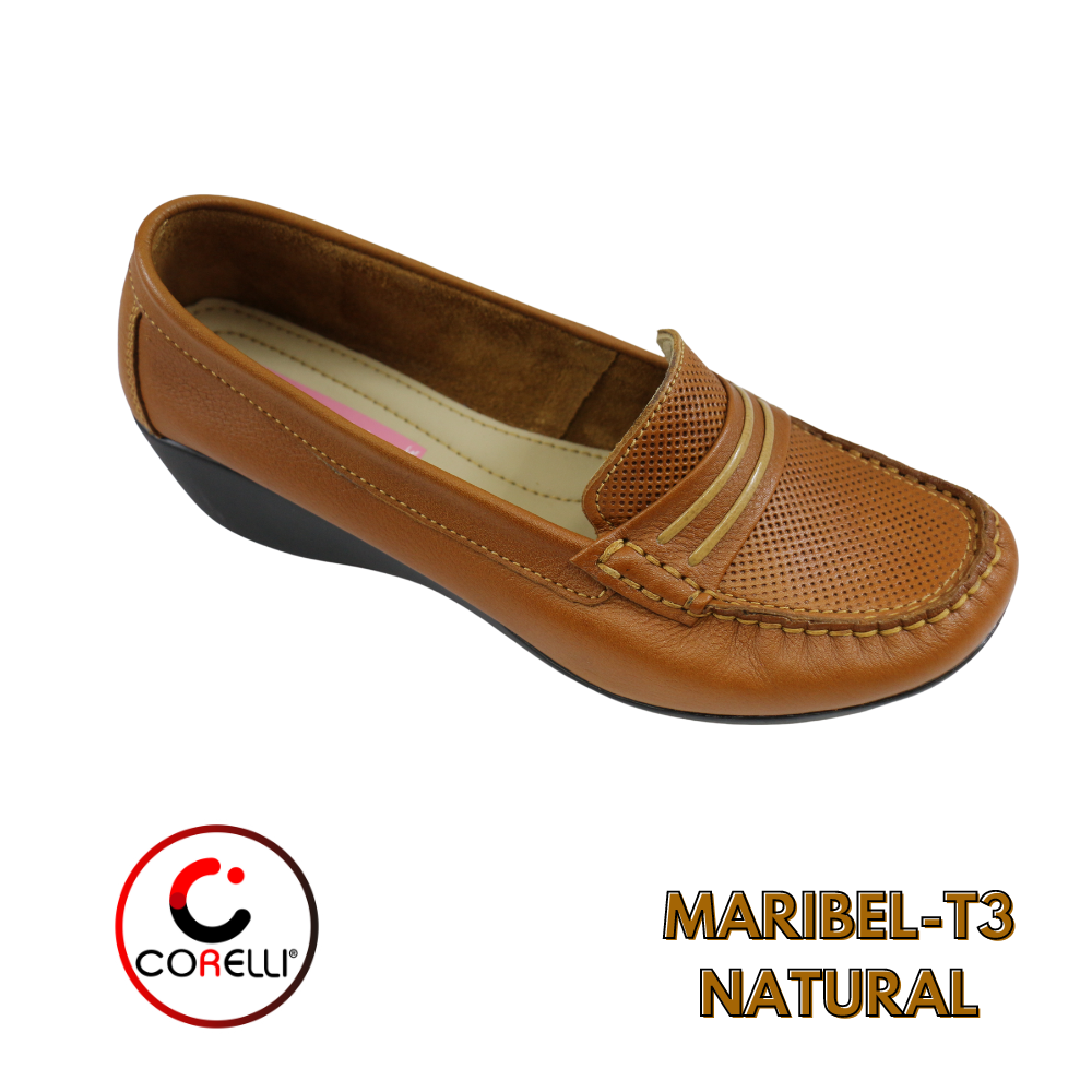 MOCASIN TACO CUÑA MARIBEL-T3 NATURAL