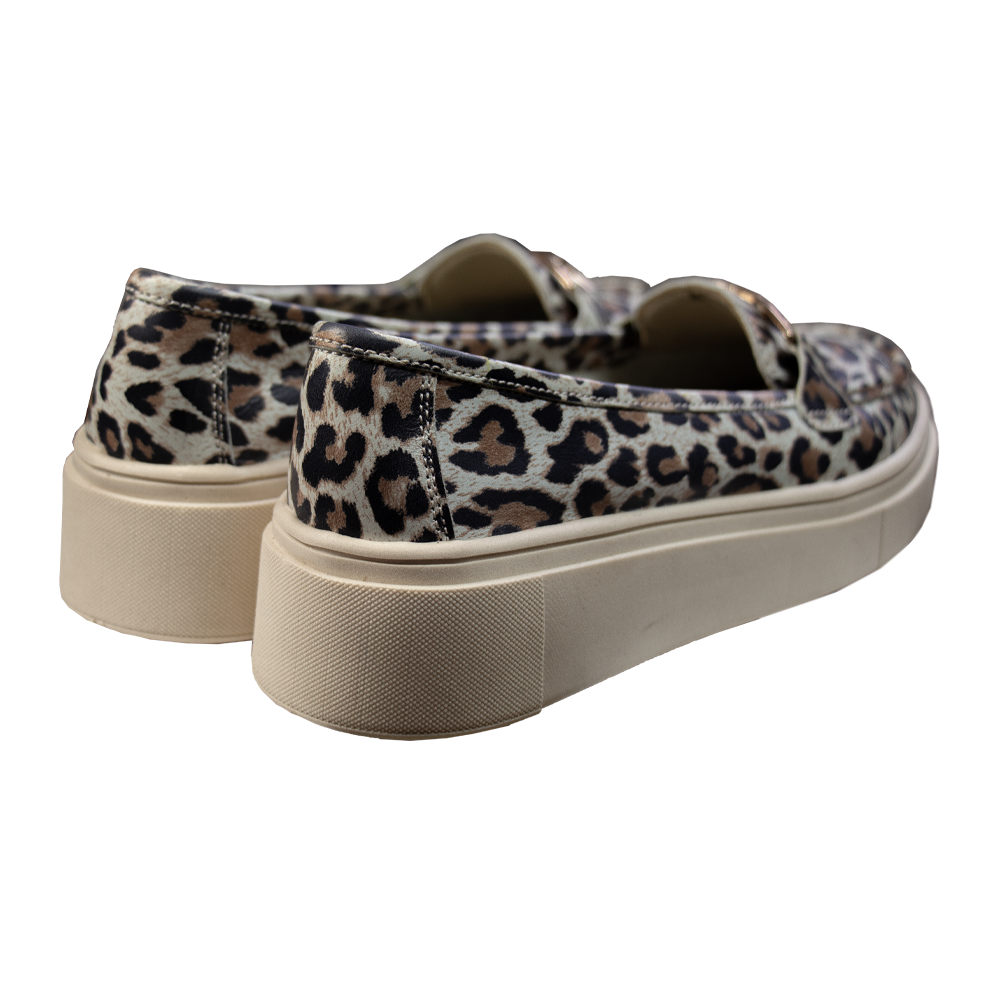 MOCASIN PLATAFORMA GIANELLA ANIMAL PRINT CREMA