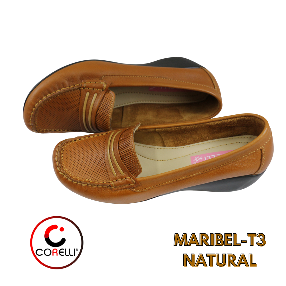 MOCASIN TACO CUÑA MARIBEL-T3 NATURAL