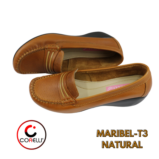 MOCASIN TACO CUÑA MARIBEL-T3  NATURAL