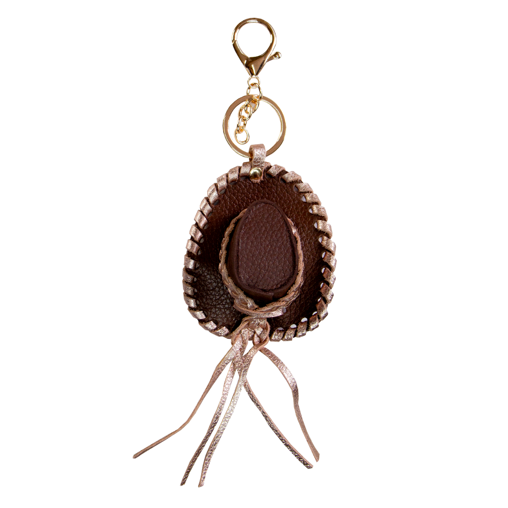 CHARM SOMBRERO BAQUERO MARRÓN / ORO ROSA