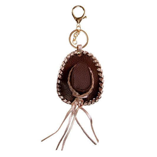 CHARM SOMBRERO BAQUERO MARRÓN / ORO ROSA