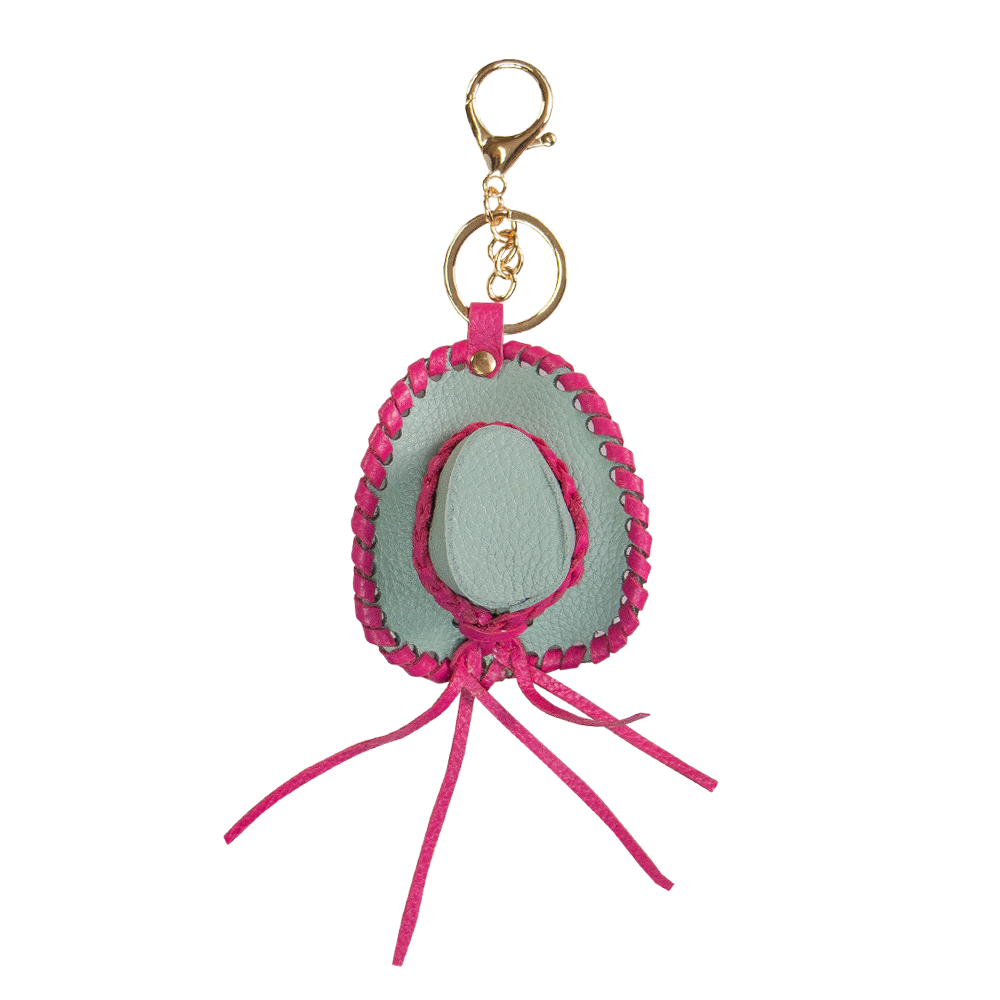 CHARM SOMBRERO BAQUERO VERDE AGUA / FUCSIA