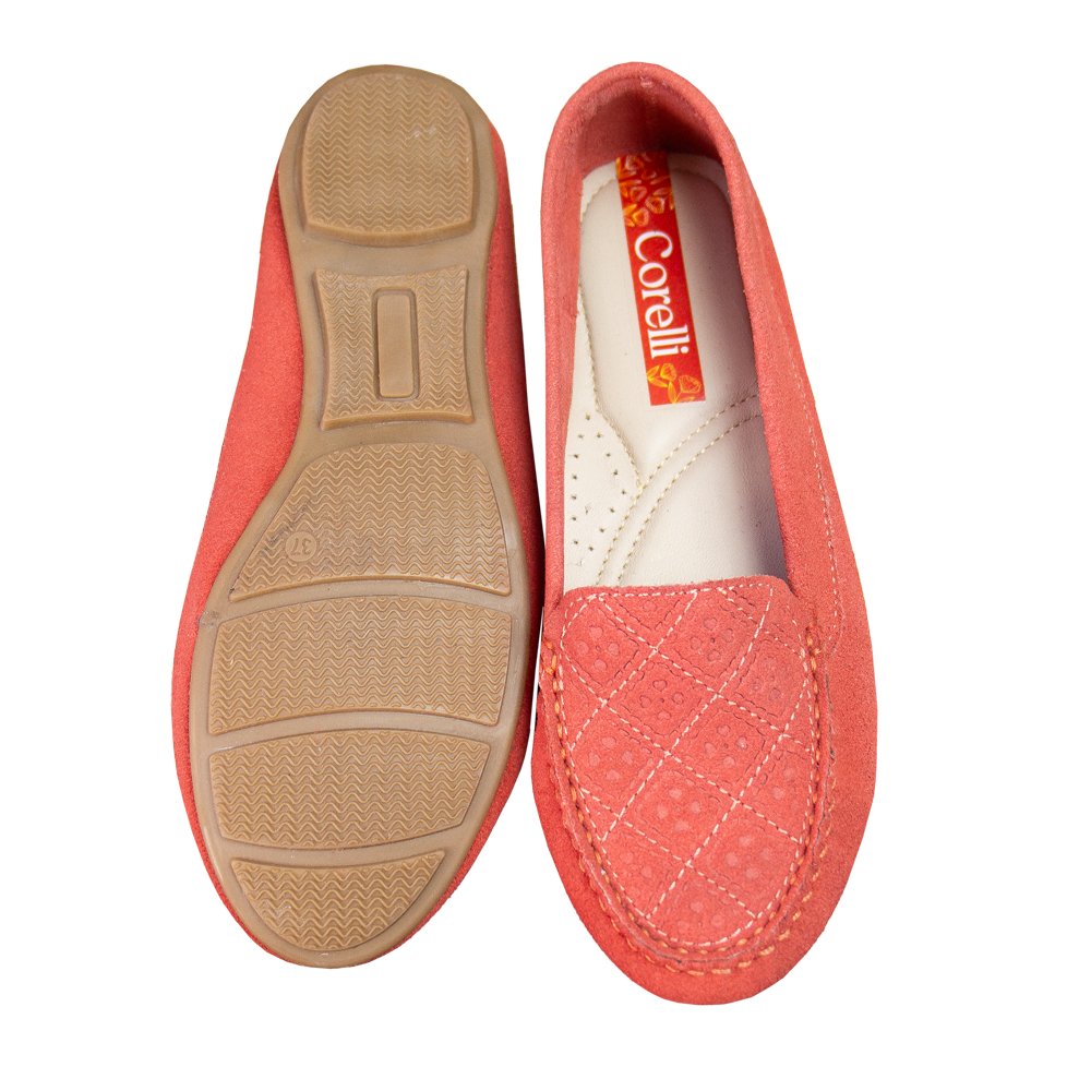 MOCASIN CHATO CLEO GAMUZA CORAL - VALE ARCO TOFFE