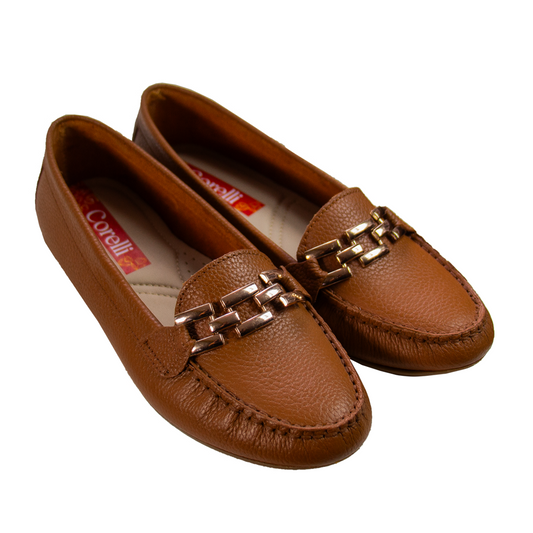 MOCASIN CHATO CADENA NATURAL