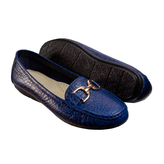 MOCASIN CHATO DOLCE TORTUGA AZUL