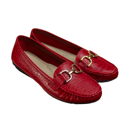 MOCASIN CHATO DOLCE TORTUGA ROJO