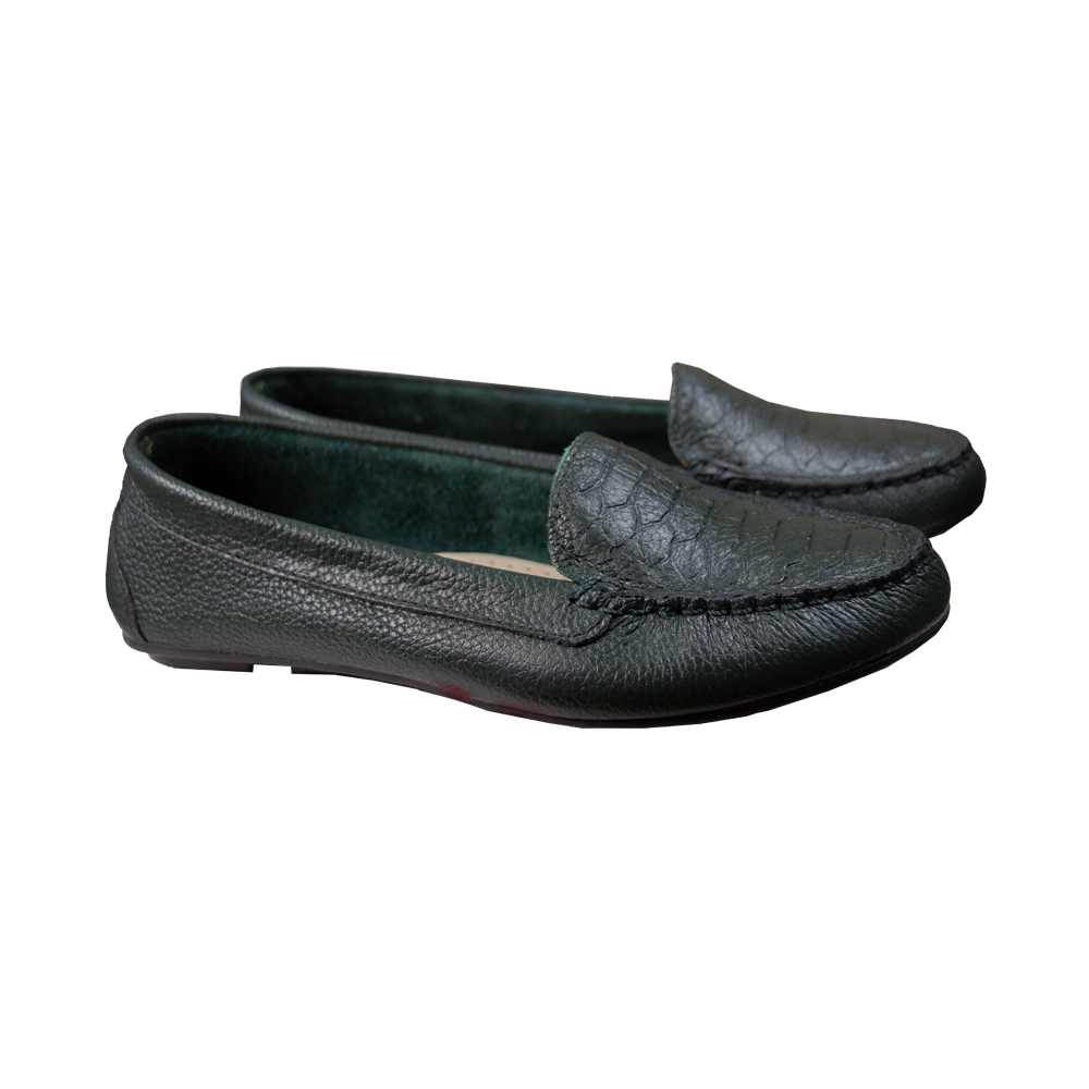 MOCASIN ESTER II VERDE BOTELLA - VALE ARCO NEGRO
