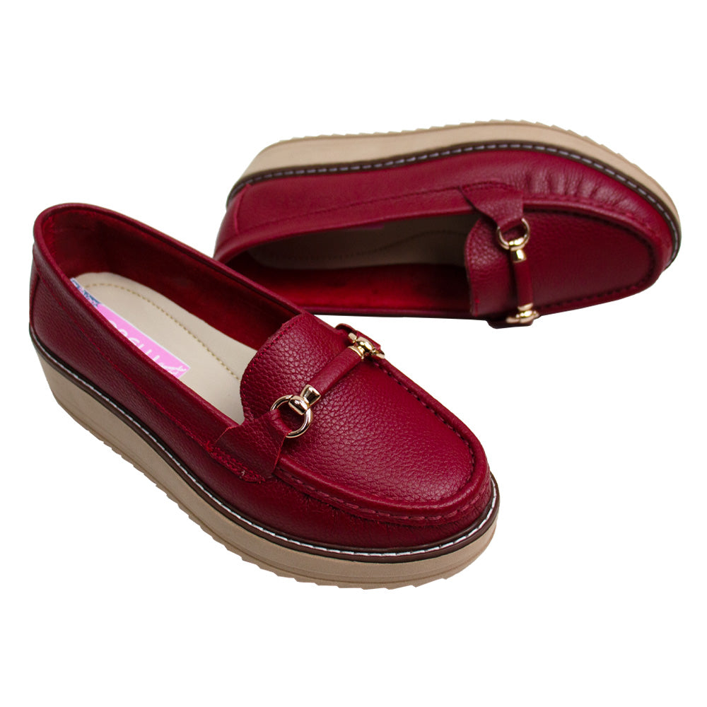 MOCASIN PLATAFORMA DANIELA ROJO -PLANTA TOFFE