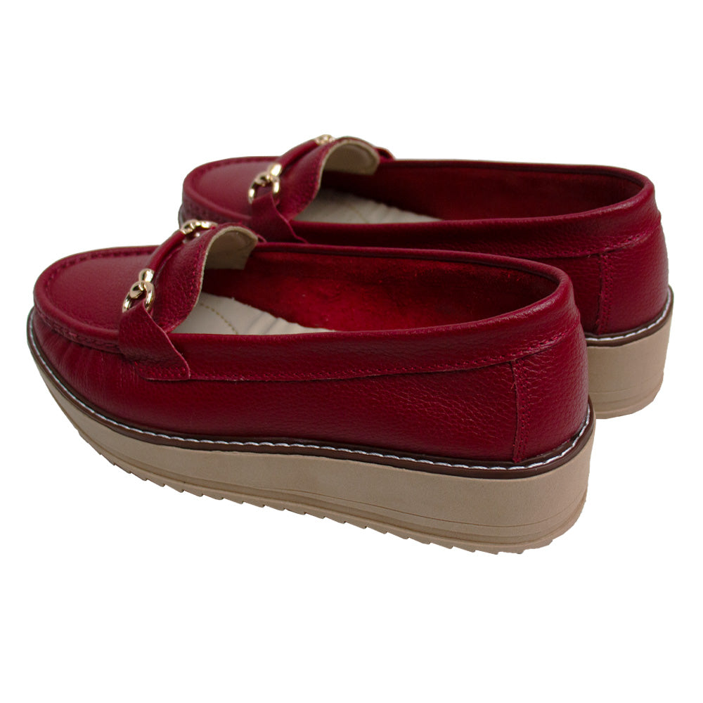 MOCASIN PLATAFORMA DANIELA ROJO -PLANTA TOFFE