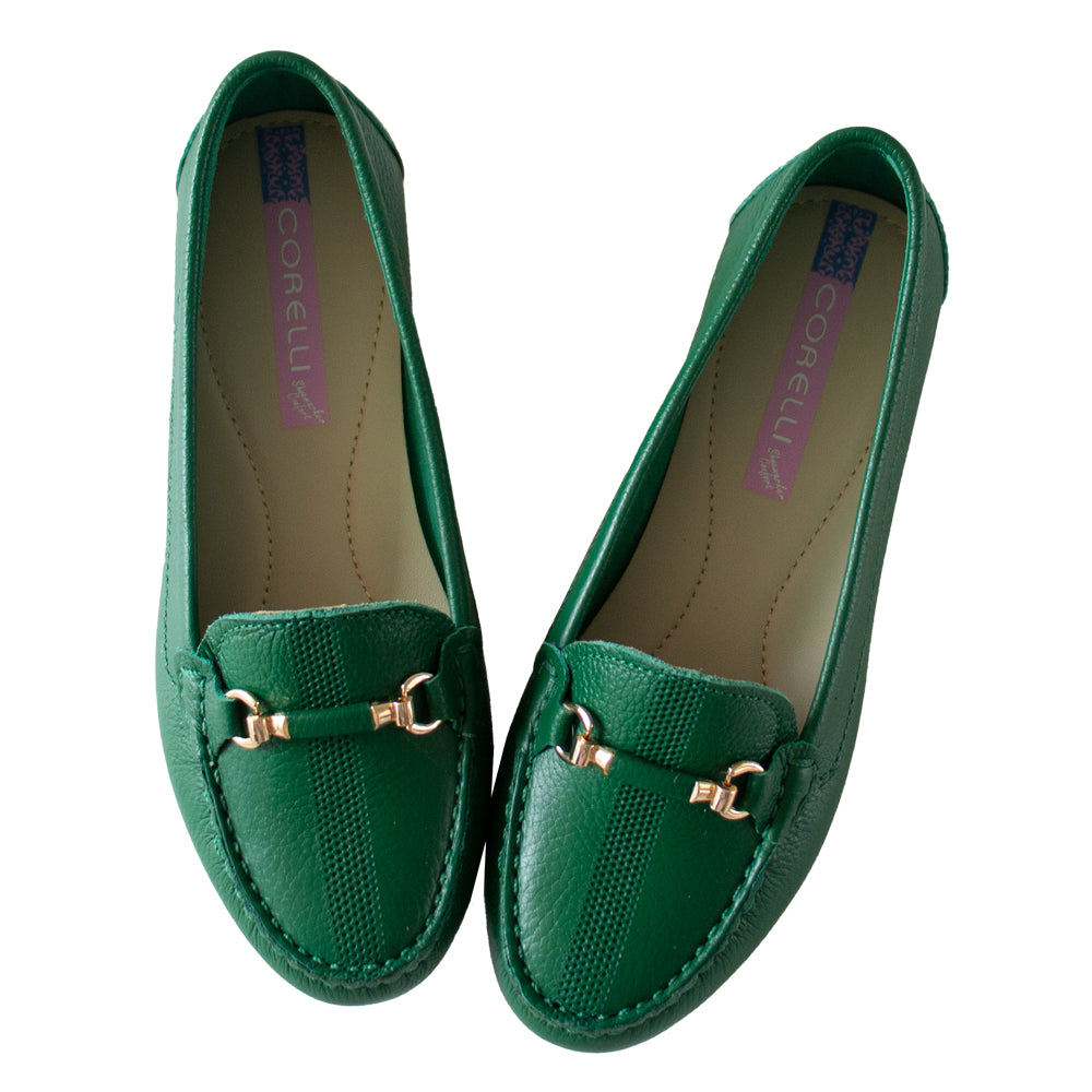 MOCASIN CHATO SARA-2 VERDE HOJA