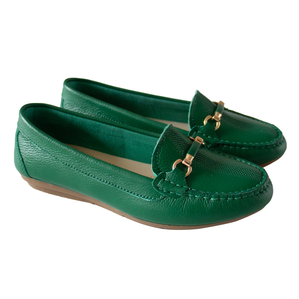 MOCASIN CHATO SARA-2 VERDE HOJA