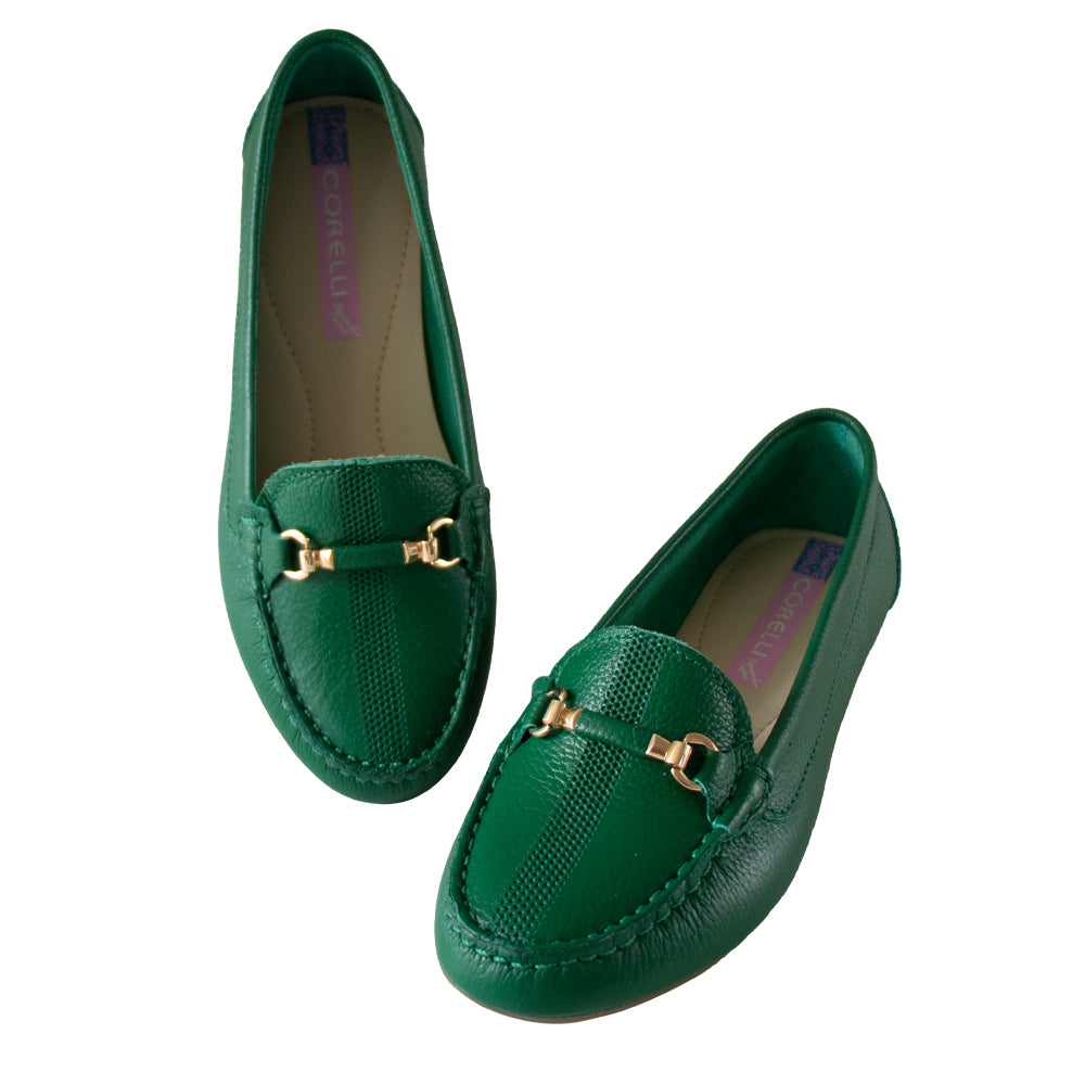 MOCASIN CHATO SARA-2 VERDE HOJA