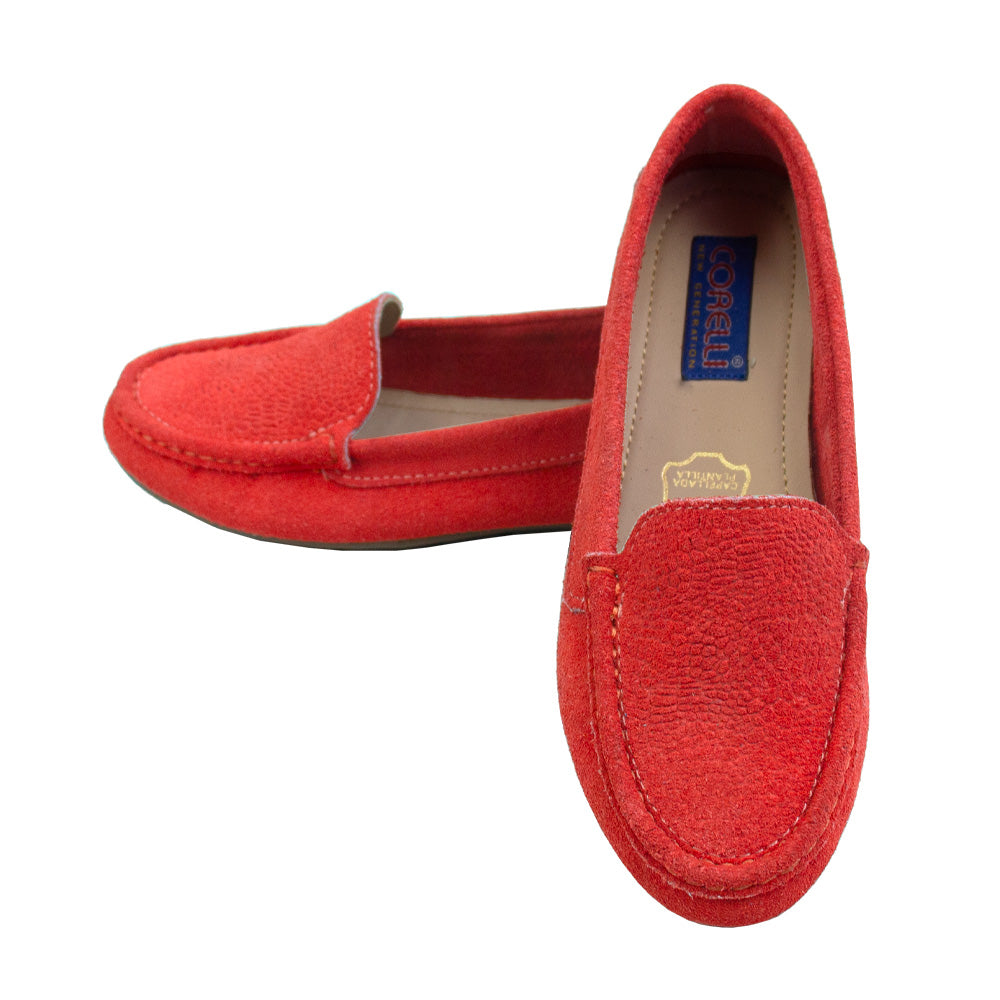MOCASIN CHATO GINA GAMUZA CORAL-CAUCHO TOFE