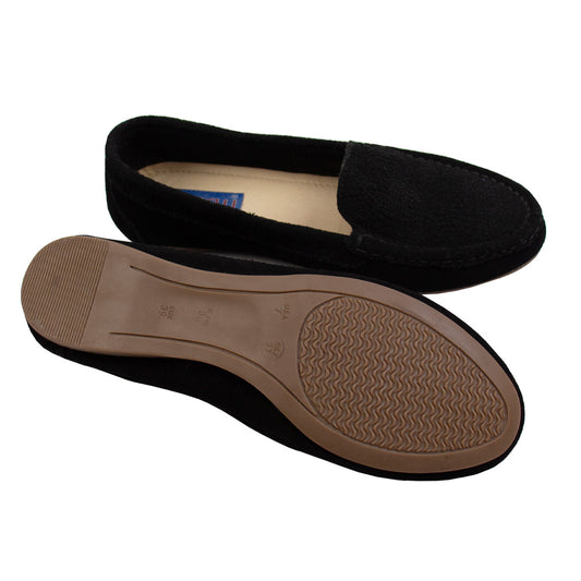 MOCASIN CHATO  GINA GAMUZA  NEGRO