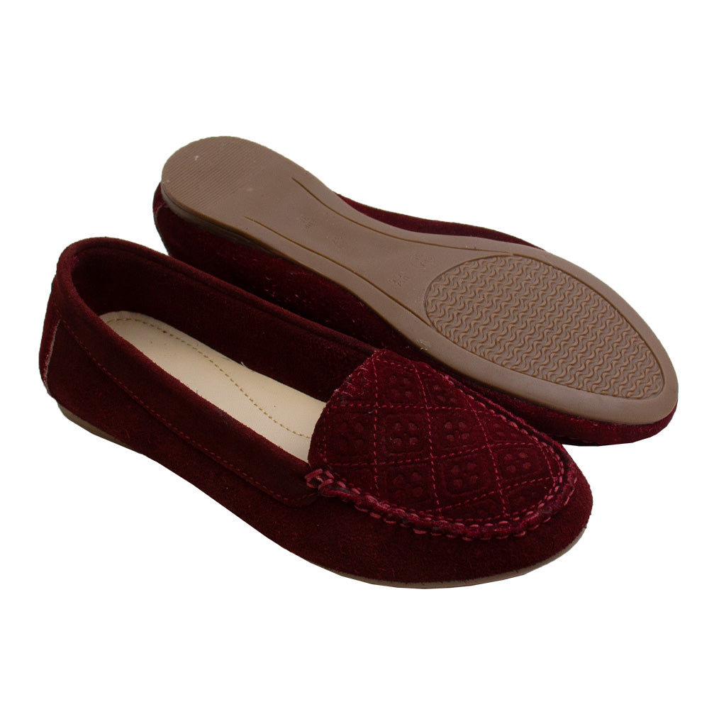 MOCASIN CHATO CLEO GAMUZA VINO-PIONISAN TOFE