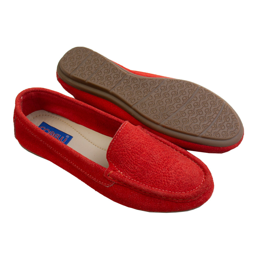 MOCASIN CHATO  GINA GAMUZA  CORAL