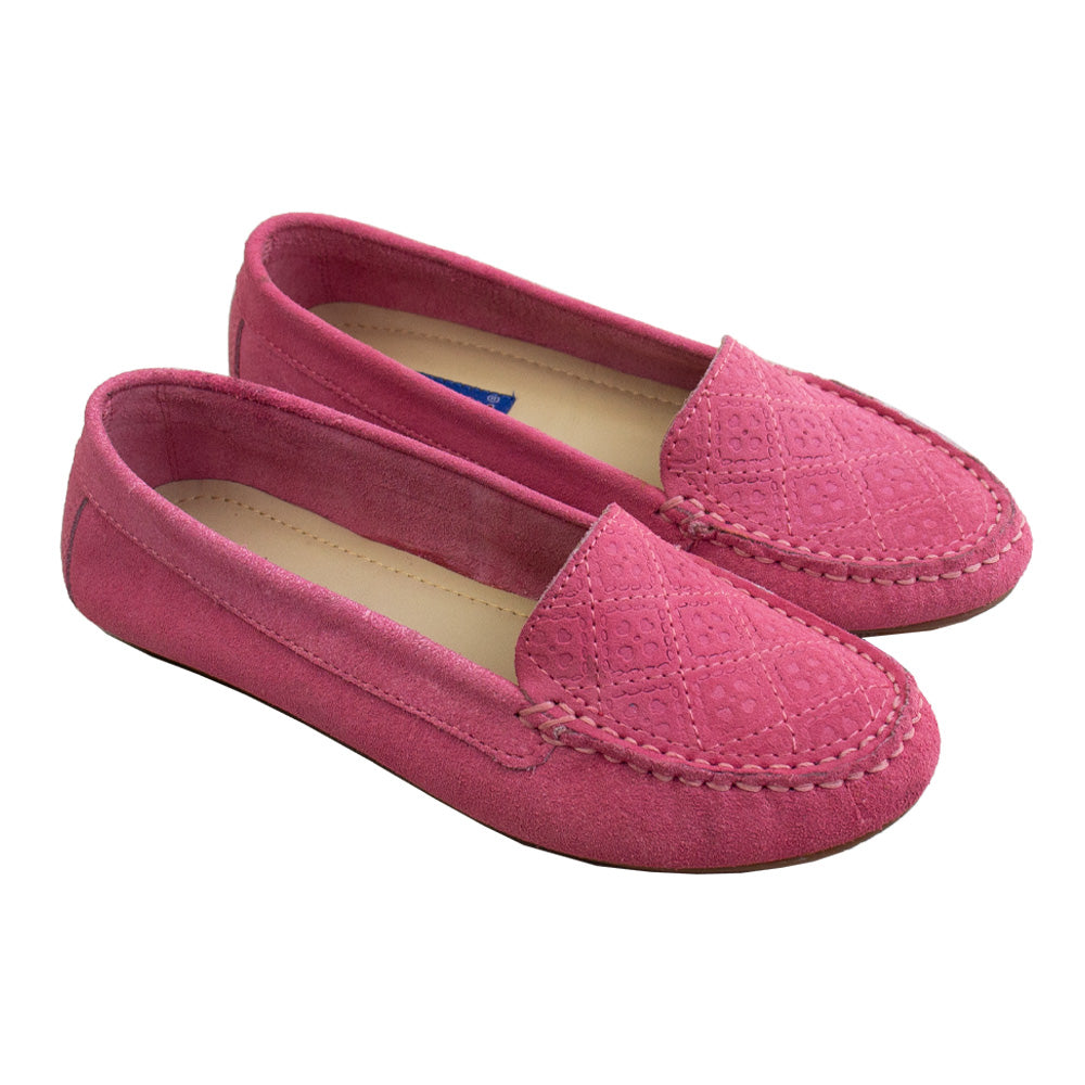MOCASIN CHATO  CLEO GAMUZA  ROSADO