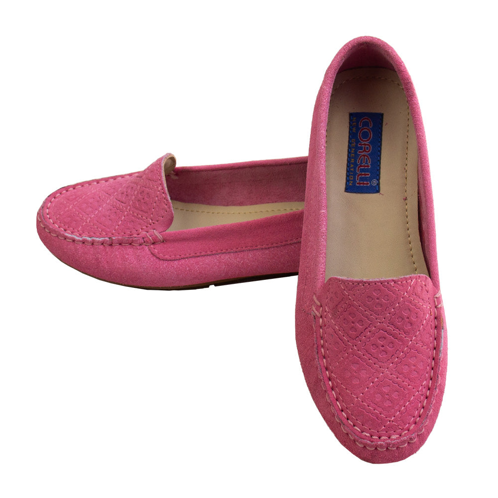 MOCASIN CHATO  CLEO GAMUZA  ROSADO