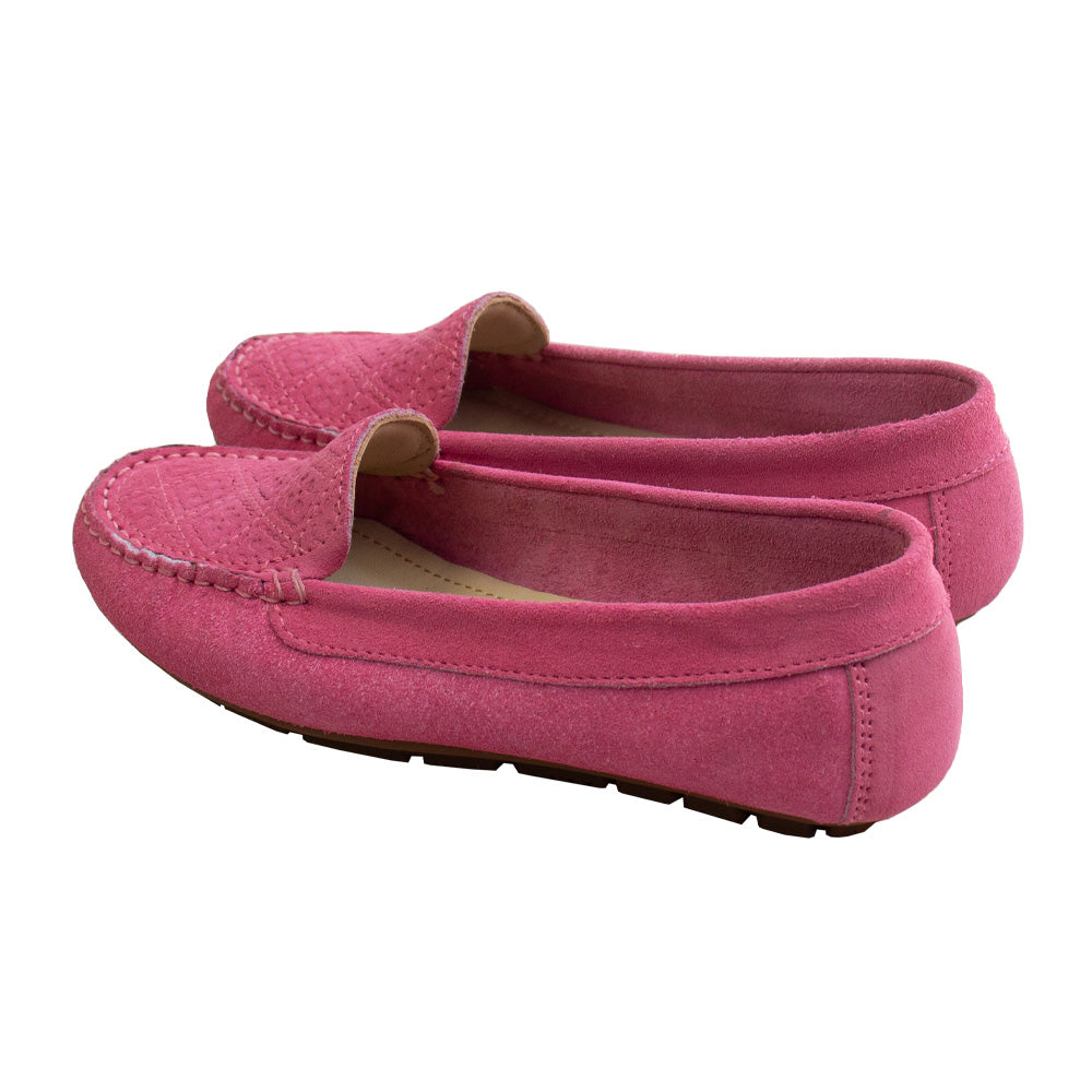 MOCASIN CHATO  CLEO GAMUZA  ROSADO