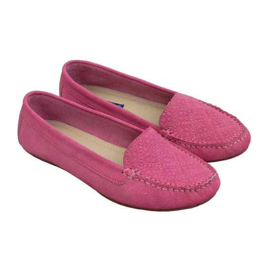 MOCASIN CHATO  CLEO GAMUZA  ROSADO