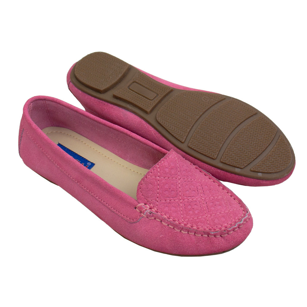 MOCASIN CHATO CLEO GAMUZA ROSADO-VALE ARCO TOFE