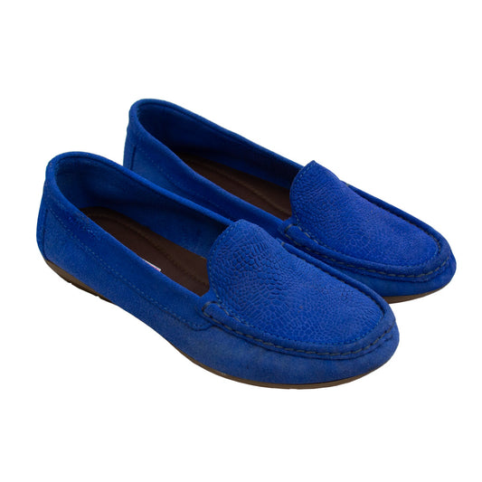 MOCASIN CHATO  GINA GAMUZA AZULINO