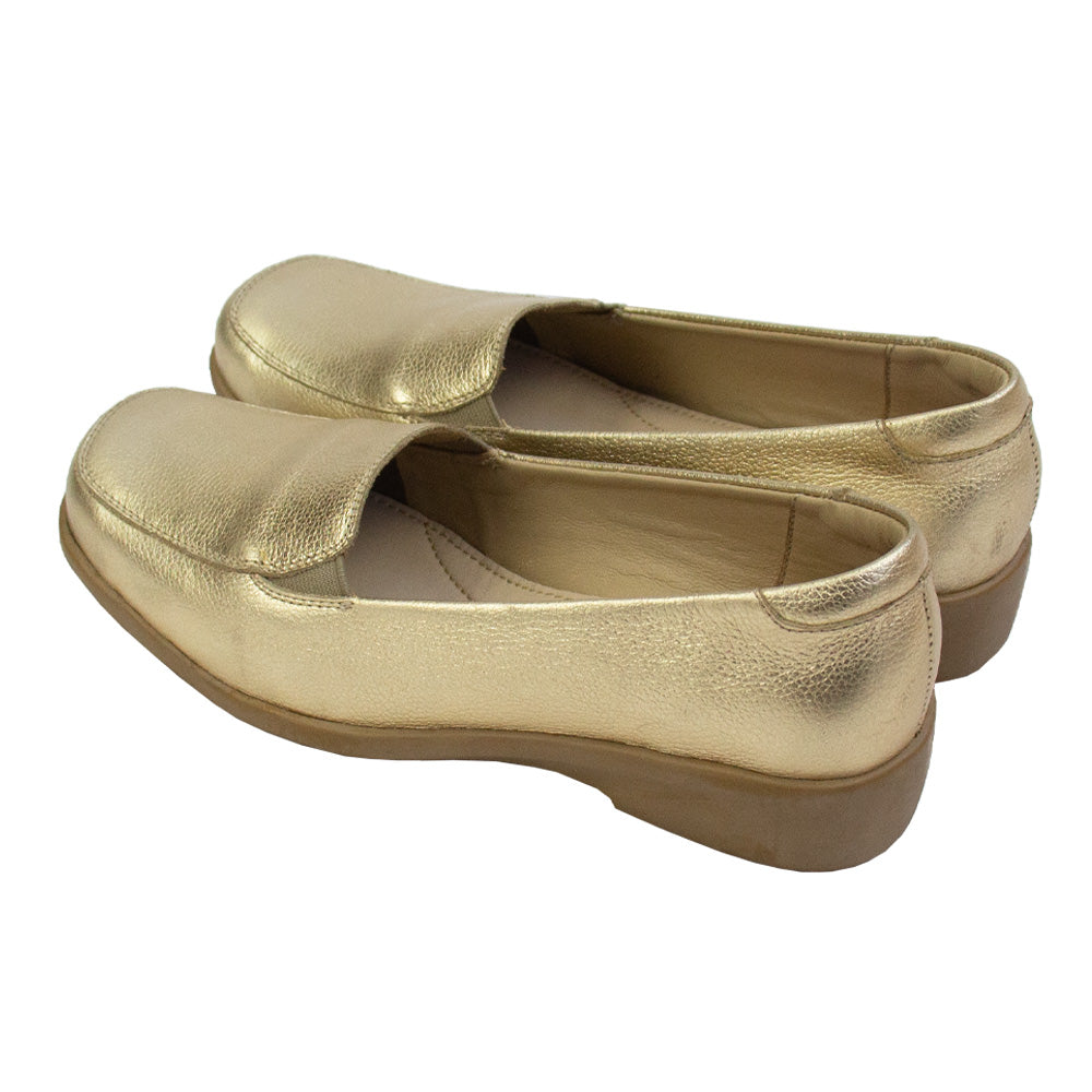 MOCASIN PLATAFORMA CUÑA ANDREA PLATINO