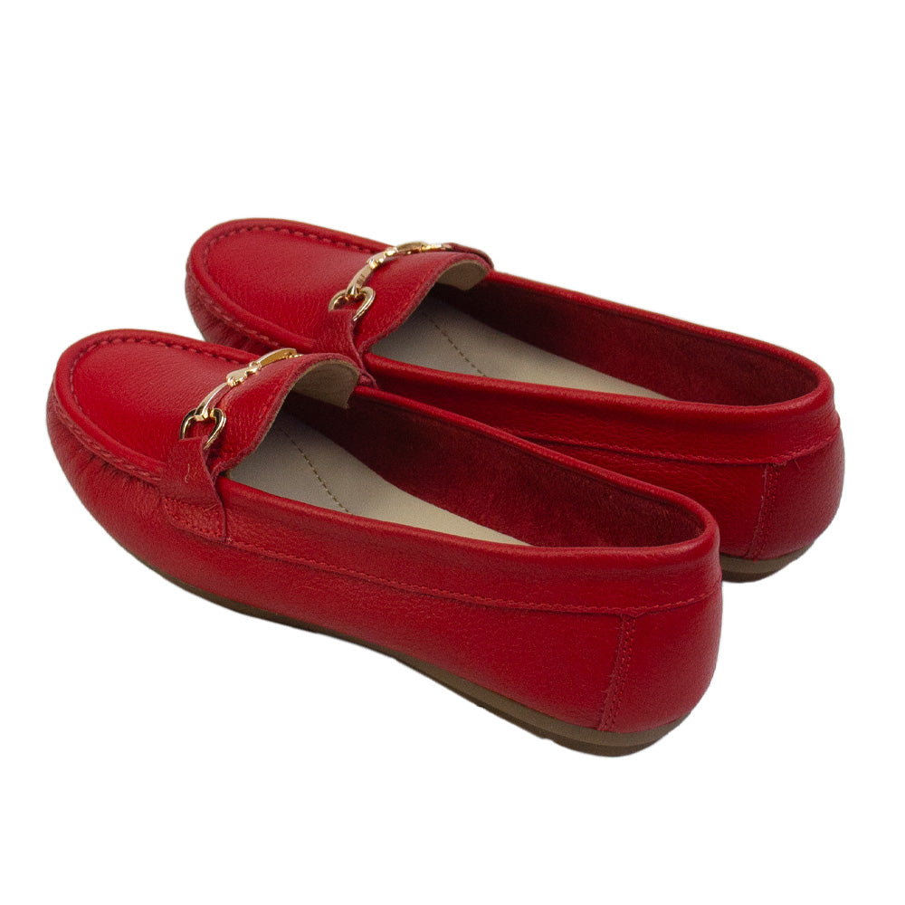MOCASIN CHATO LOVE ROJO VIVO