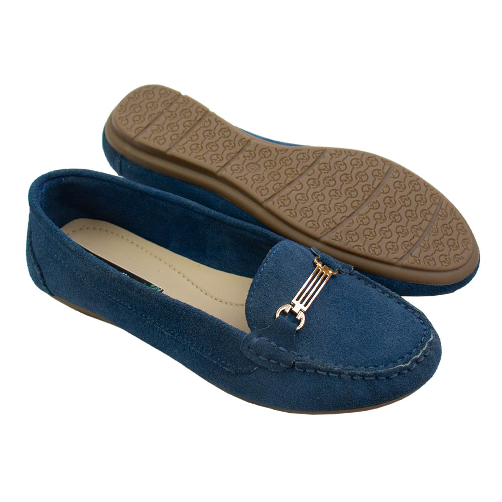 MOCASIN CHATO MERY II GAMUZA COBALTO-DJ TOFE