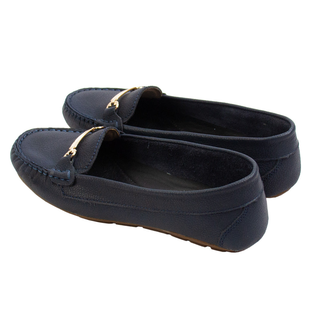 MOCASIN CHATO MERY II AZUL -CAUCHO TOFE