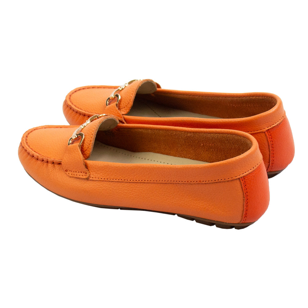 MOCASIN CHATO LOVE NARANJA-CAUCHO TOFE