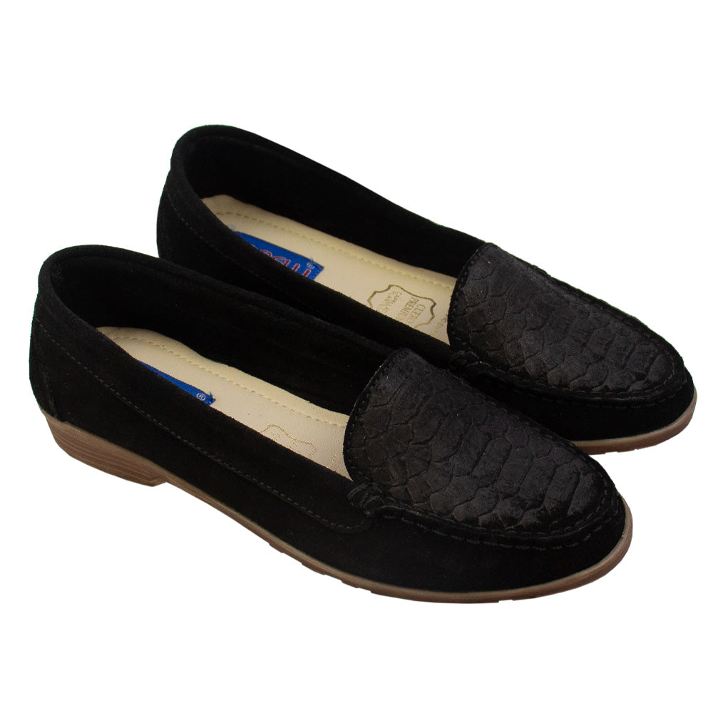 MOCASIN ESTER II GAMUZA NEGRO