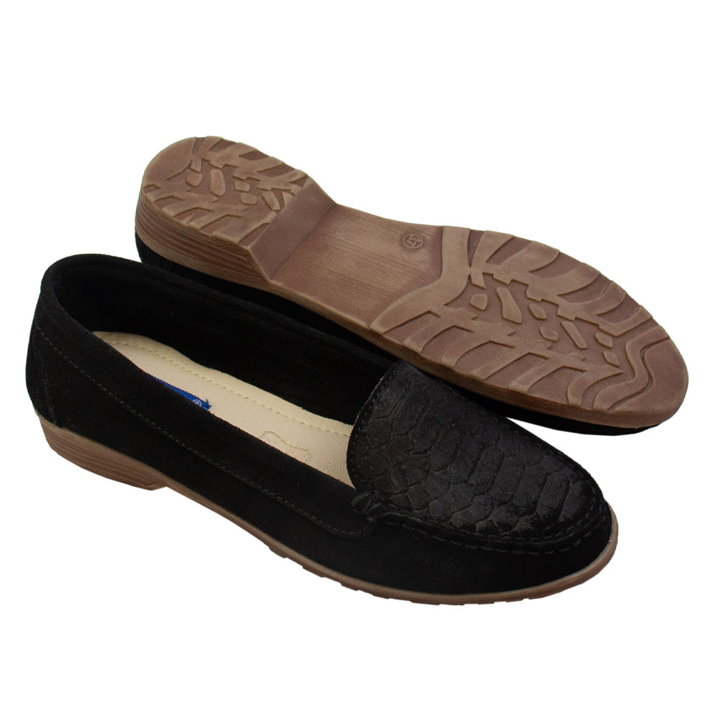 MOCASIN ESTER II GAMUZA NEGRO