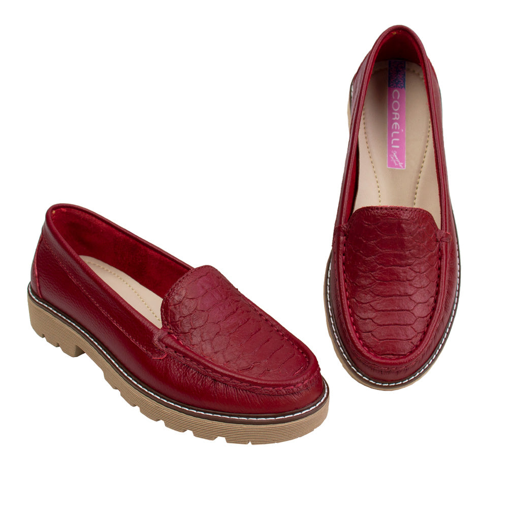 MOCASIN PLATAFORMA ESTER ROJO