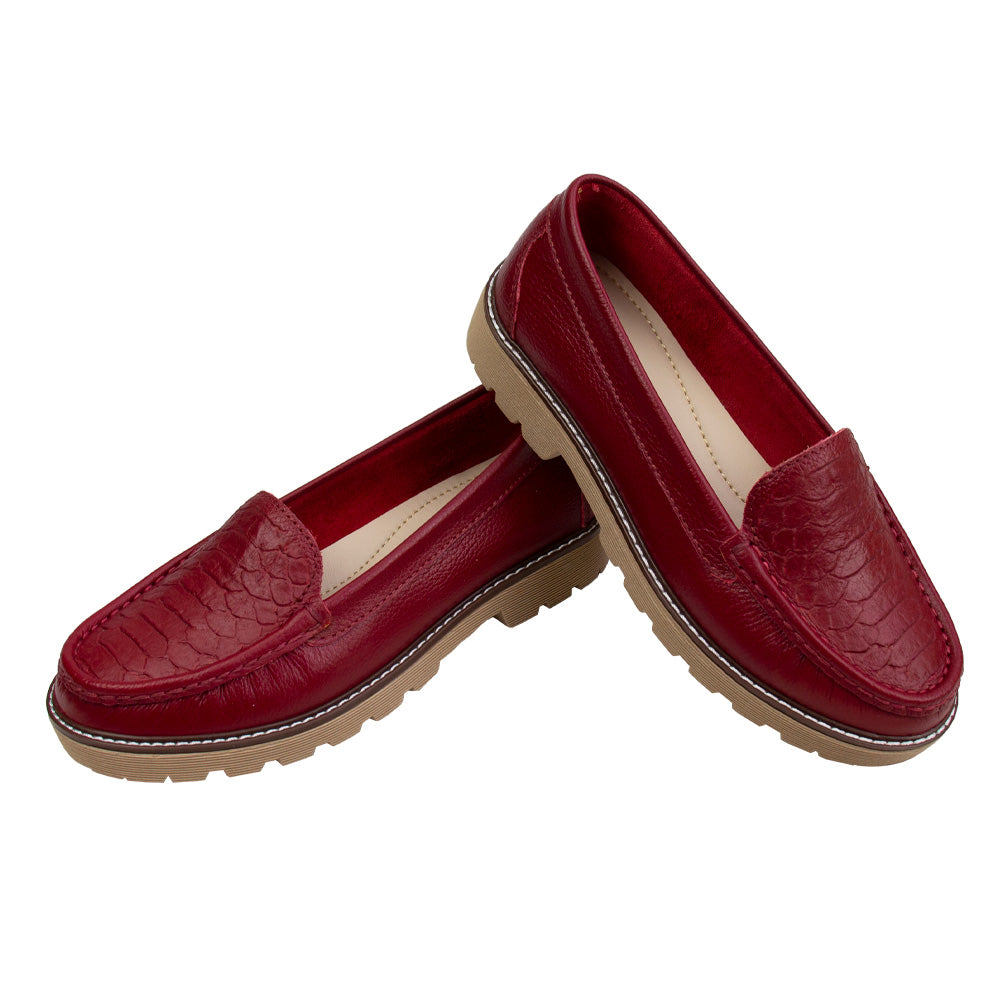 MOCASIN PLATAFORMA ESTER ROJO