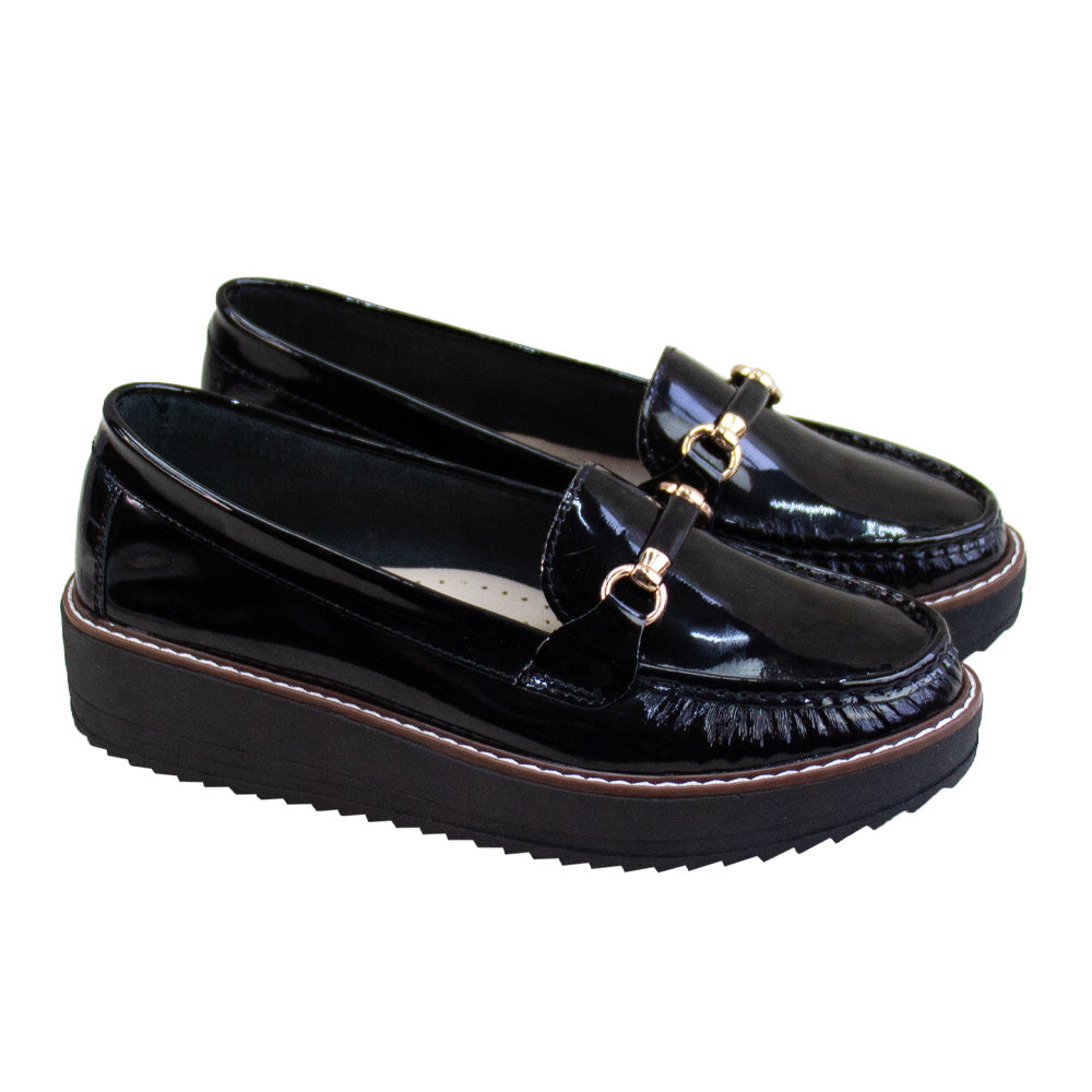 MOCASIN PLATAFORMA DANIELA CHAROL NEGRO