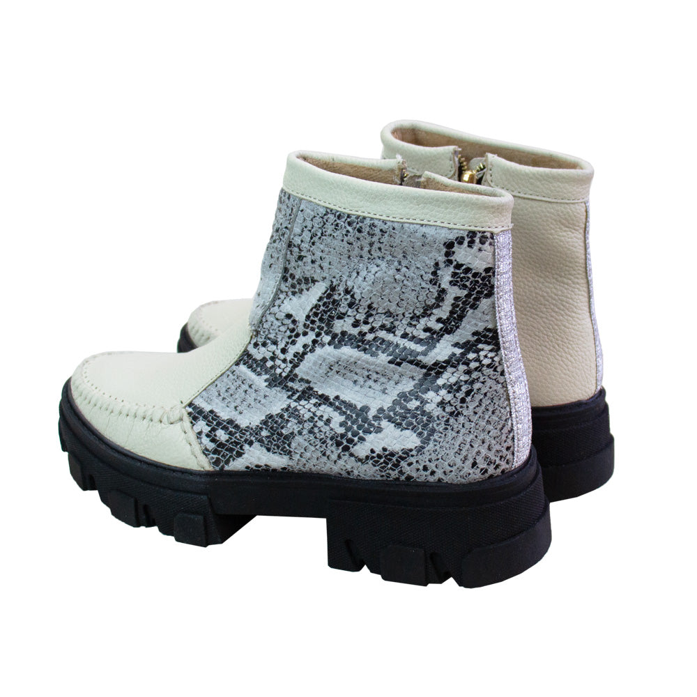 BOTIN HELENA VAINILLA-PITON PLATA