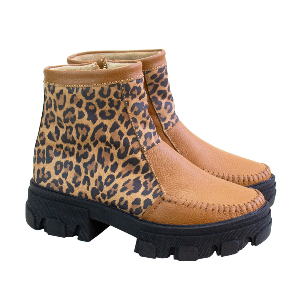 BOTIN HELENA NATURAL -ANIMAL PRINT