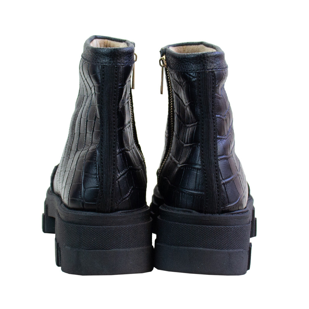 BOTIN HELENA ANIMAL PRINT NEGRO