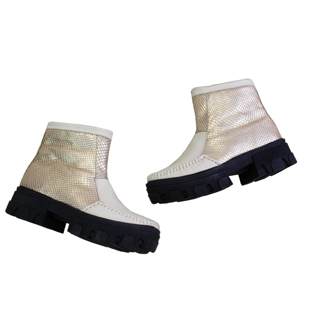 BOTIN HELENA VAINILLA-PITON PLATINO