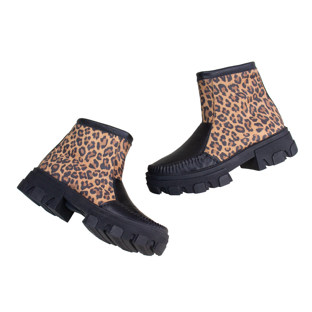 BOTIN HELENA NEGRO -ANIMAL PRINT