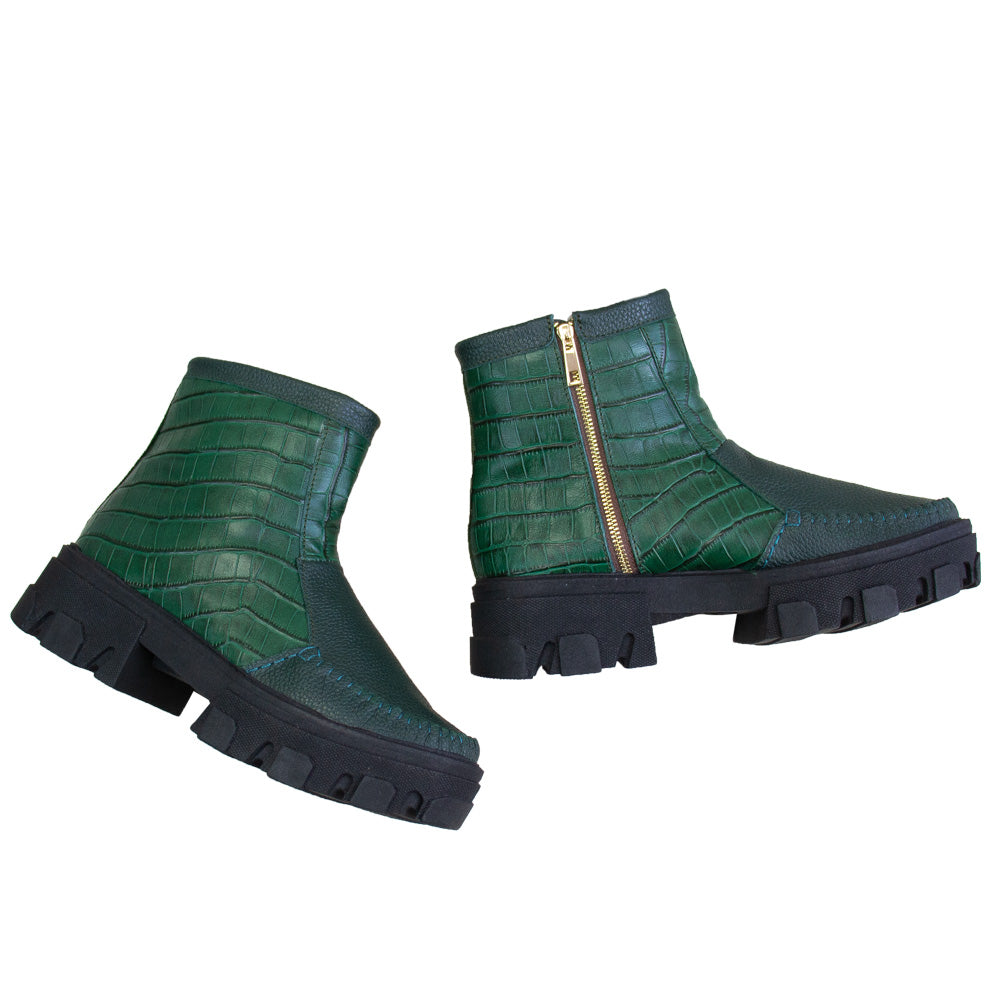 BOTIN HELENA VERDE -CROCO VERDE