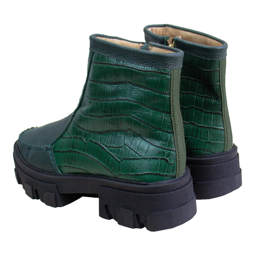 BOTIN HELENA VERDE -CROCO VERDE
