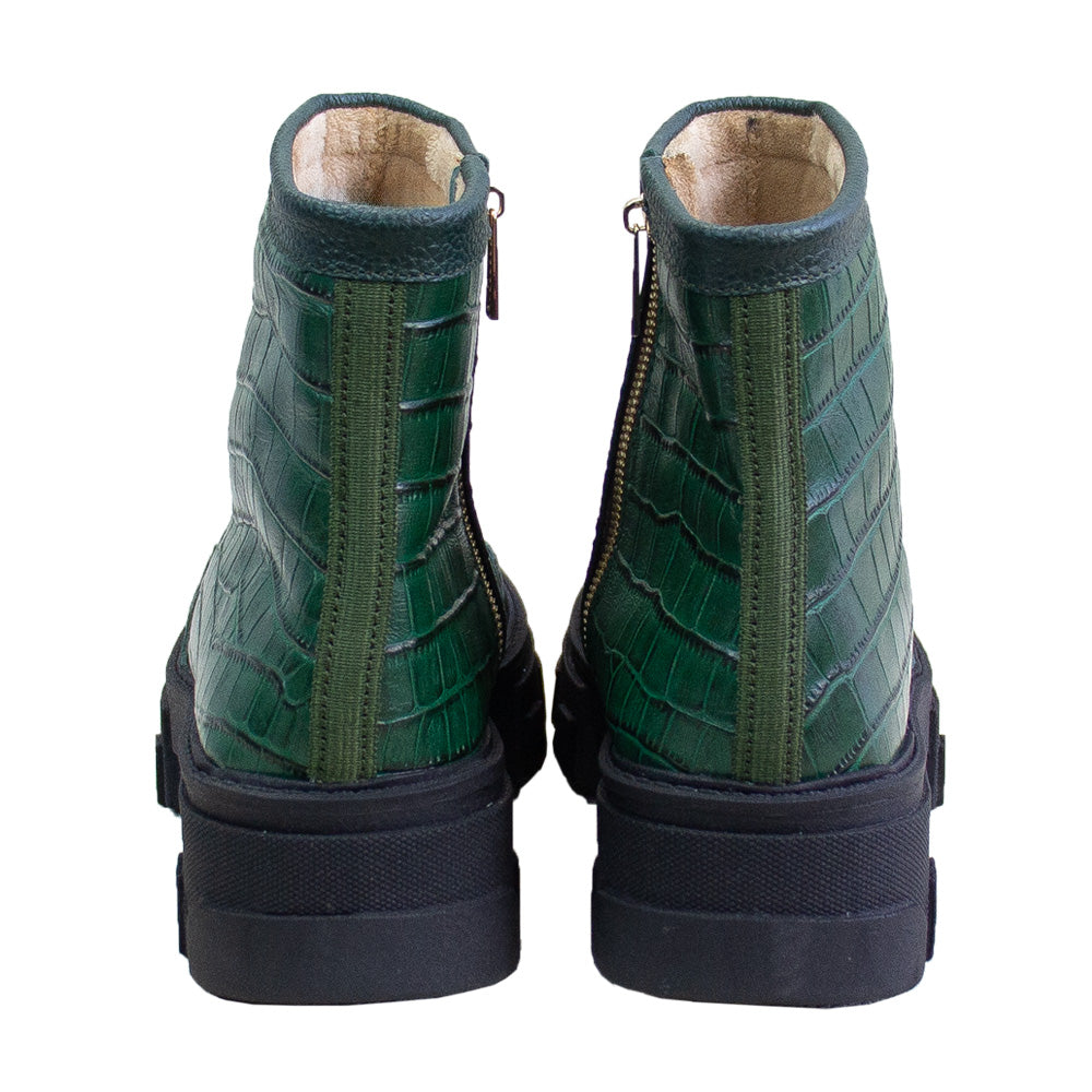 BOTIN HELENA VERDE -CROCO VERDE
