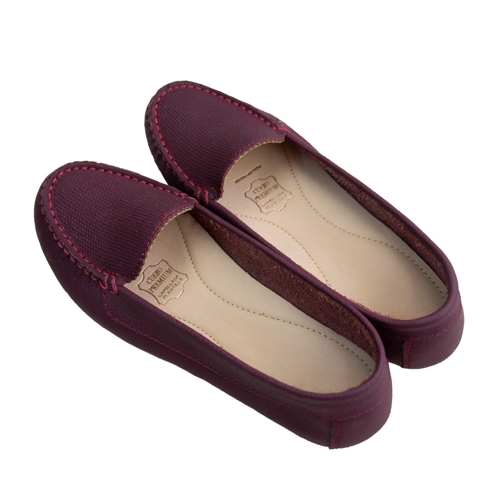 MOCASIN CHATO PUNTOS VINO