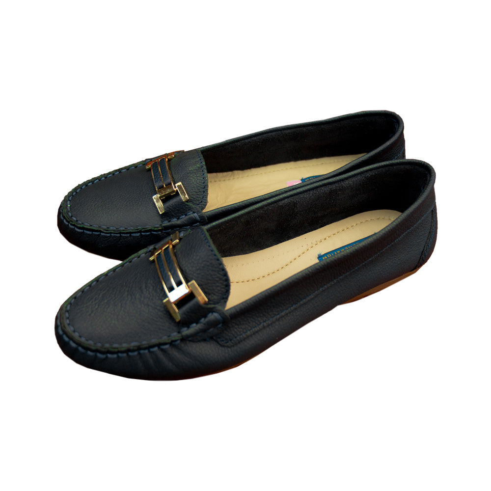 MOCASIN CHATO MERY AZUL