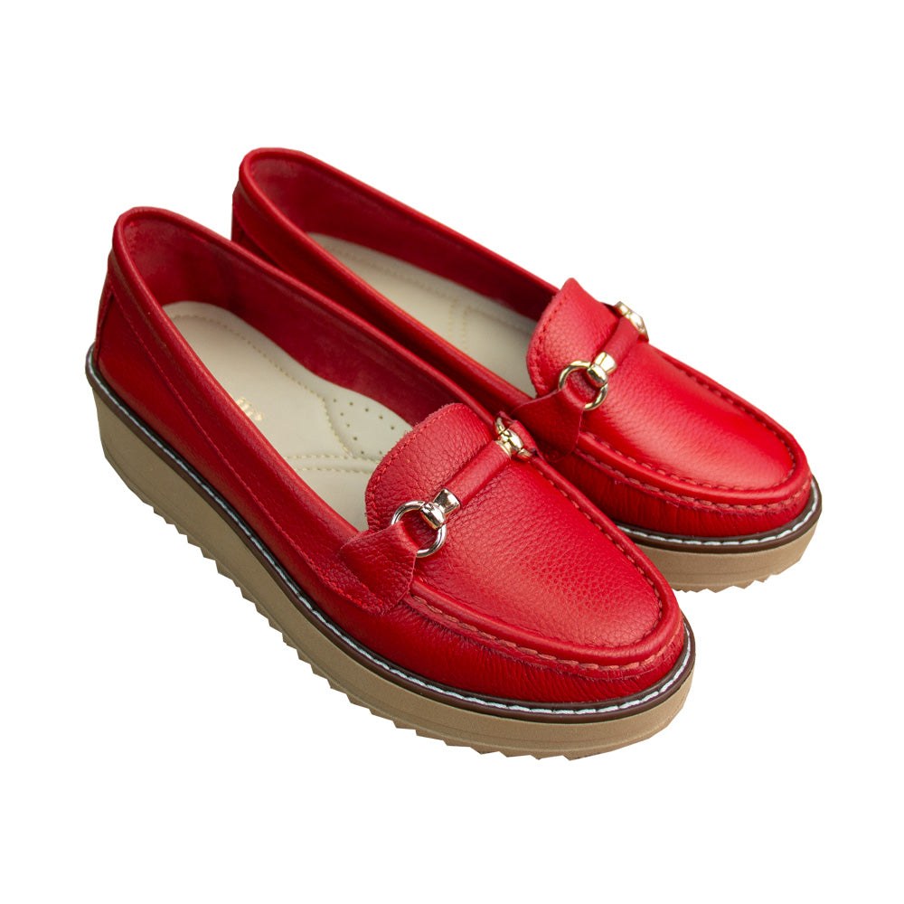 MOCASIN PLATAFORMA  DANIELA  ROJO-TOFE